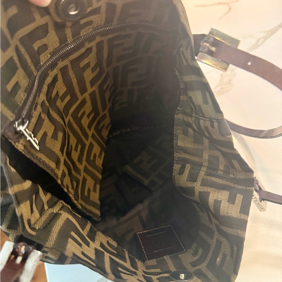 FENDI Zucca Canvas Tote Bag Khaki Brown | Preloved Great Condition - Picture 9 of 14